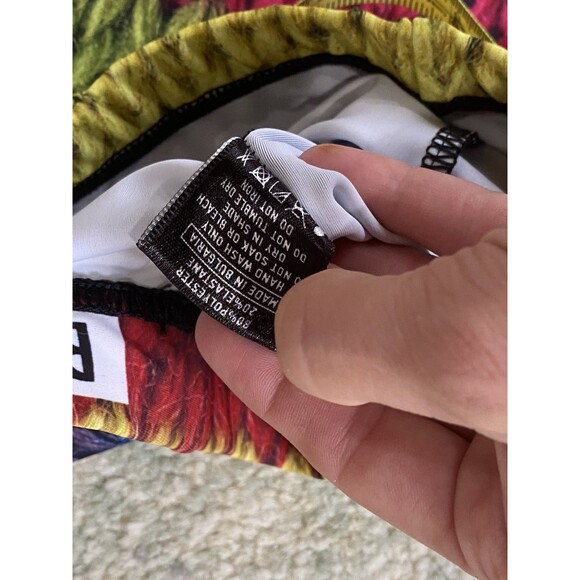 Badinka Size Medium Colorful Striped Yarn-Appearance Leggings Festival Rave - Picture 7 of 8